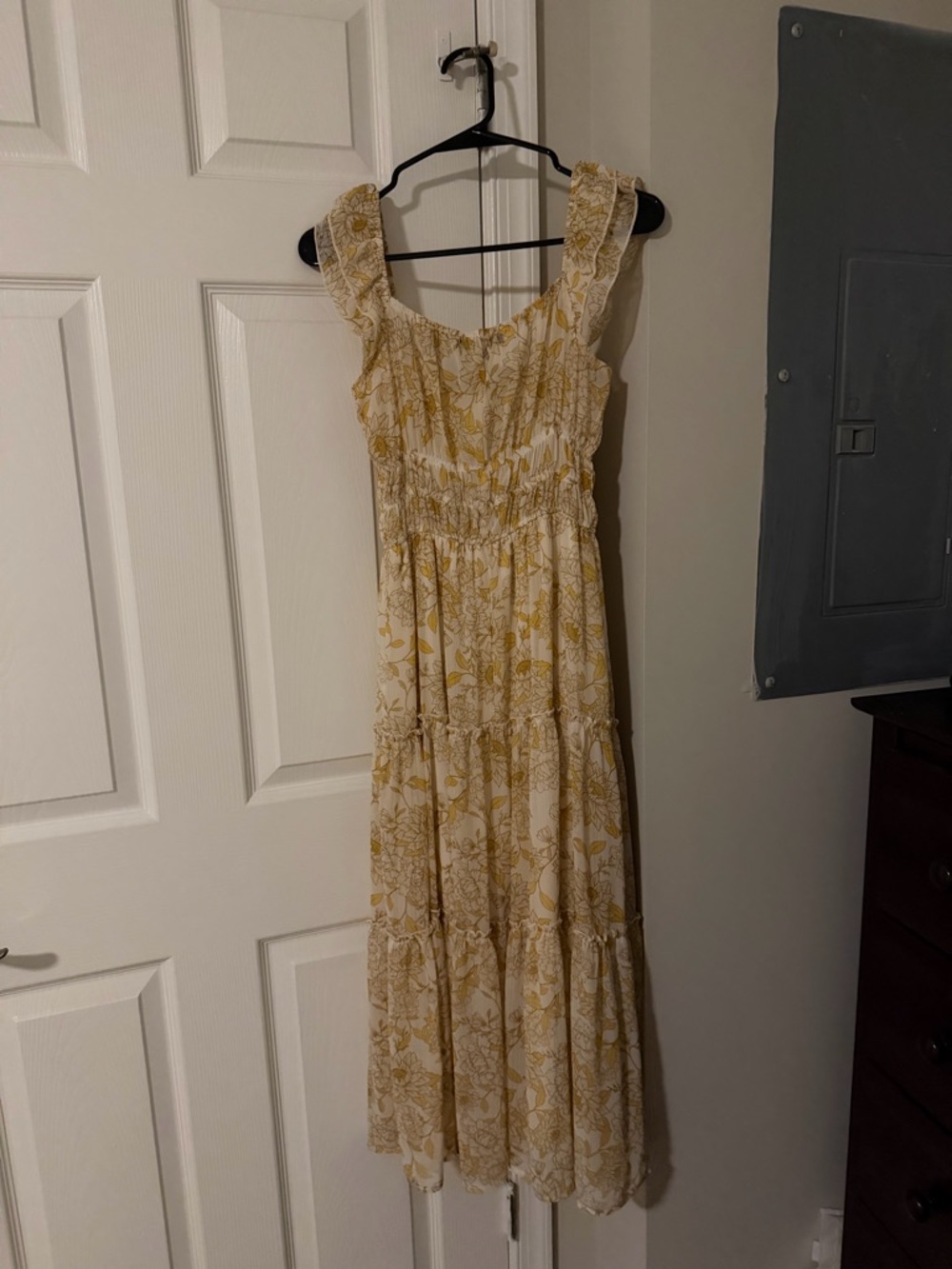 Trixxi Cream Maxi Dress with Yellow Floral Print